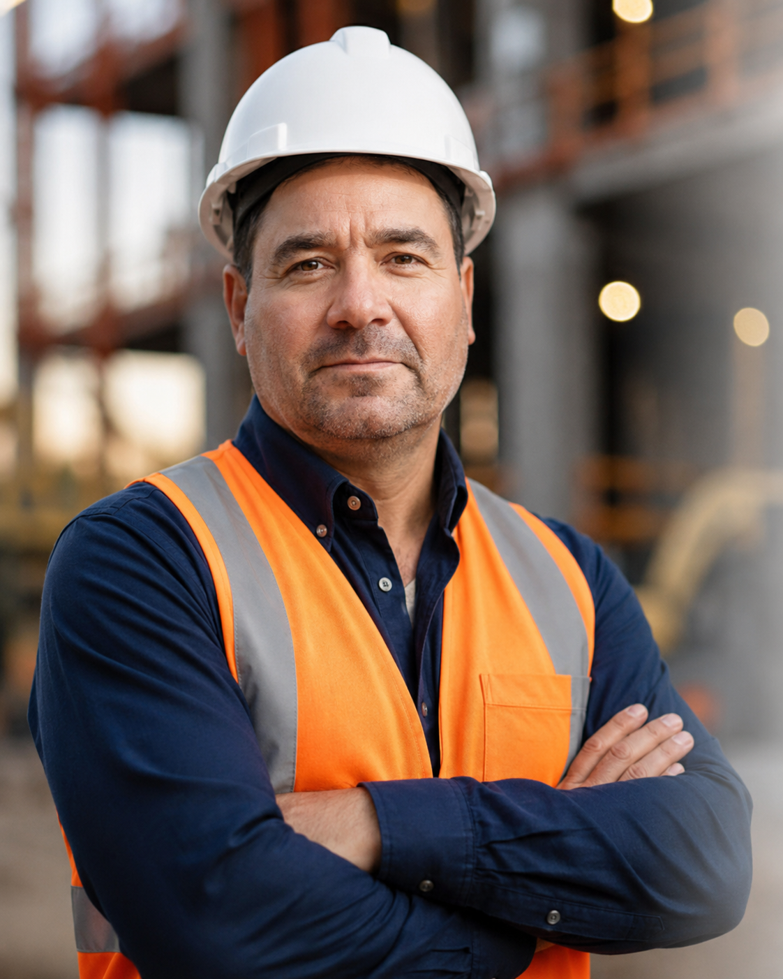 Profesional de SURCONSOL con casco y chaleco de seguridad